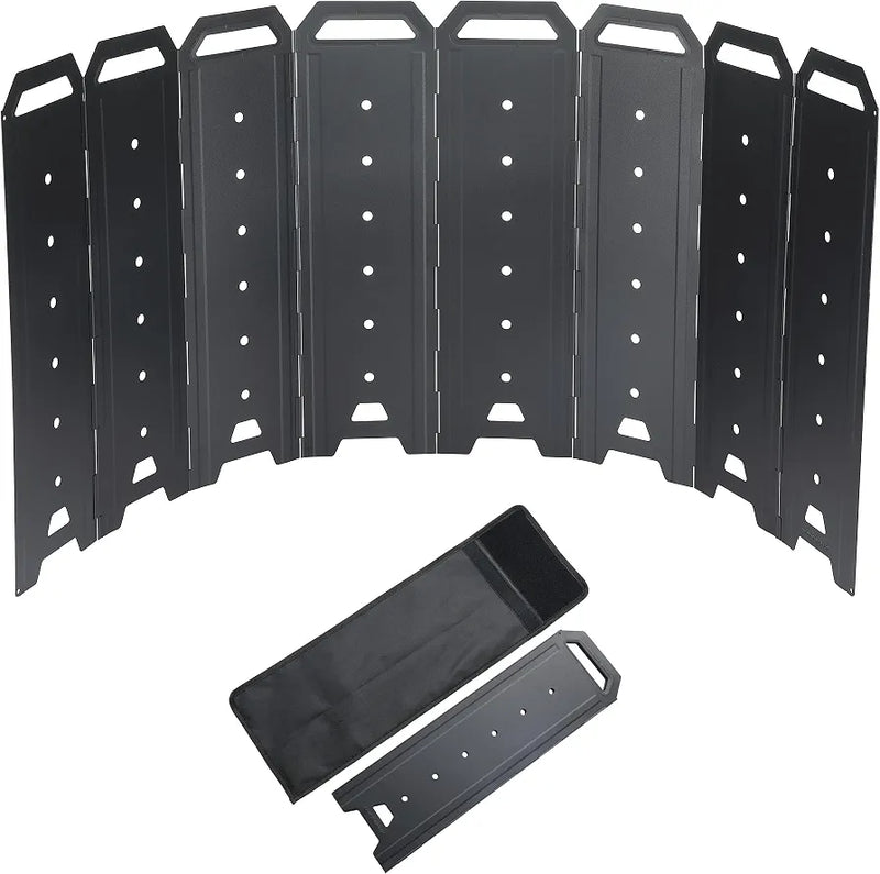 Cargue la imagen en el visor de la galería, CAMPINGMOON Bonfire Reflector Wind Screen Heat Shield Black YD-40
