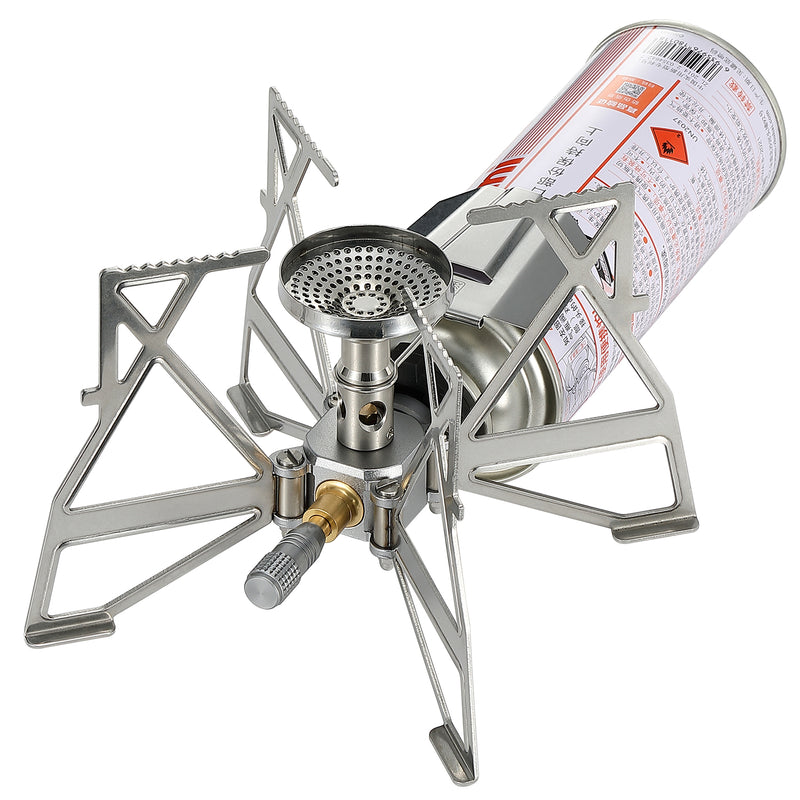 Load image into Gallery viewer, XD-3-NE Butane Camping Stove, Lightweight, Foldable, Pressure Stabilizer, Stainless Steel
