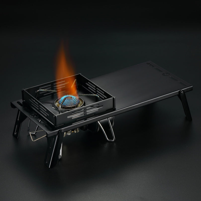 Load image into Gallery viewer, BKSK-310CP Solo Camping Table Small Tabletop Heat Shield Windshield Stainless Steel Lightweight Compact with Storage Bag for ST-310 Alcohol Stove
