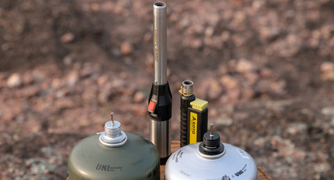 Outlet : butane gas lighter, refillable torch
Fill your torches or lighters from camping gas canister.