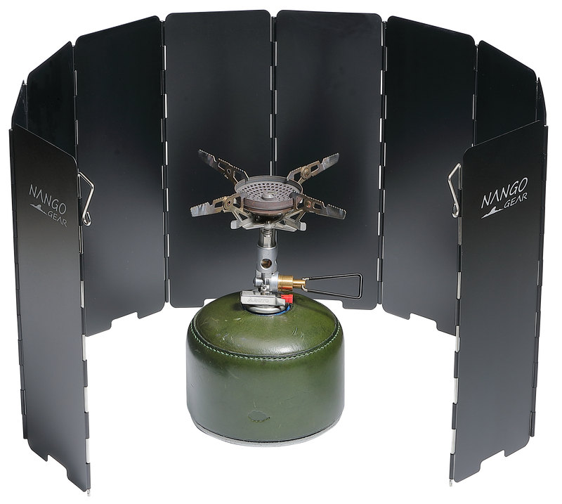 Load image into Gallery viewer, 11351(YD-10) LONG-TYPE NANGOGEAR Aluminum Camp Stove Windscreen with Hard Case – Black, Lightweight &amp; Portable for Outdoor Cooking
