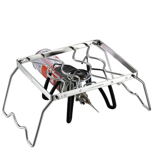 MS-1012 Campfire Trivet Pot Stand Folding 304 Stainless Steel Two Height Adjustable Portable with Storage Bag (9.5’’ L (MS-1012))