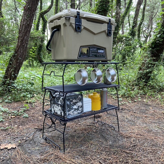 Storage Rack Back Grill T-238 Campfire Grill Storage Rack – Steel, Foldable & Stackable ...