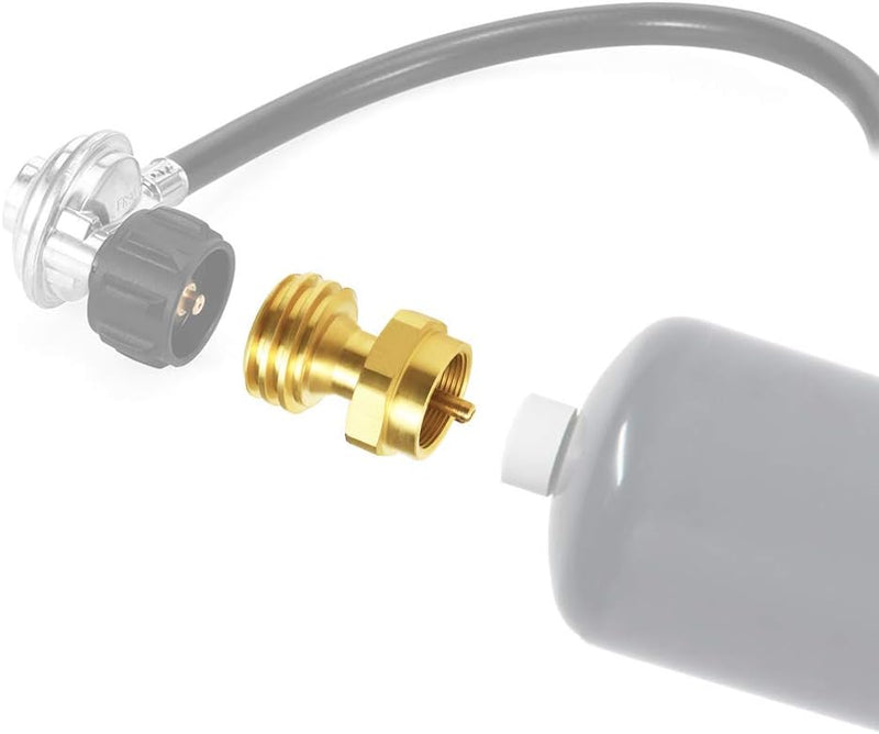 Load image into Gallery viewer, PZ-102 20lb to 1lb Propane Tank Converter, Solid Brass Steak Saver Adapter
