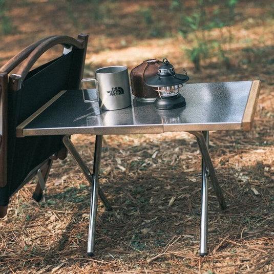 beistelltisch camping T-370 Heat-Resistant Stainless Steel Side Table for Camping Grills
