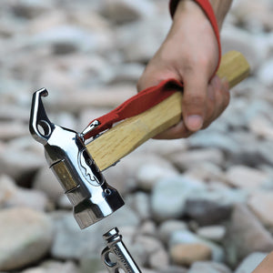 Load image into Gallery viewer, C5 Tent Hammer Peg Stake Remover: Stainless Steel Copper Head Wood Handle
