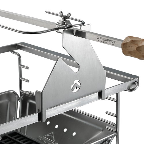 MK-60 Hand Movement Rotisserie Grill with Wooden Handle
