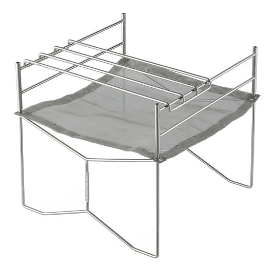 SOLO-202 Portable Mesh Fire Pit with Cooking Grate, Carry Bag