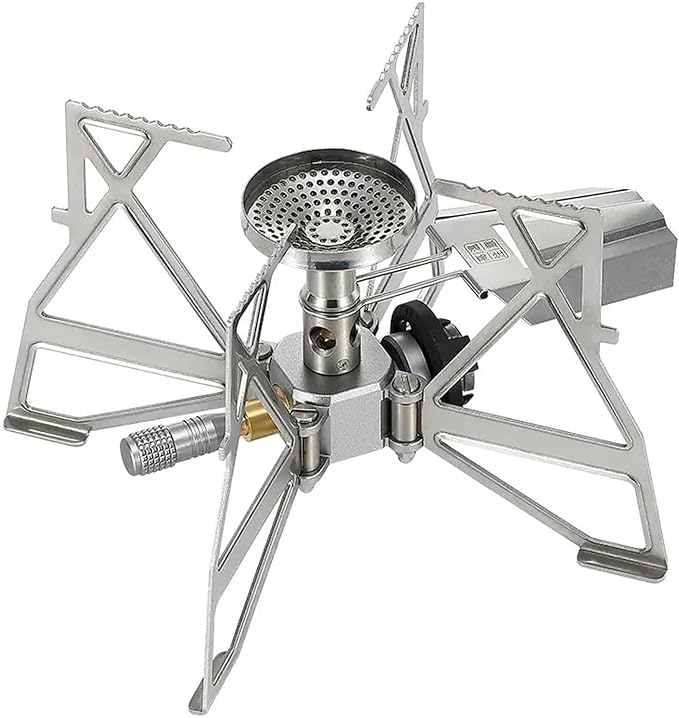 Load image into Gallery viewer, XD-3-NE Butane Camping Stove, Lightweight, Foldable, Pressure Stabilizer, Stainless Steel
