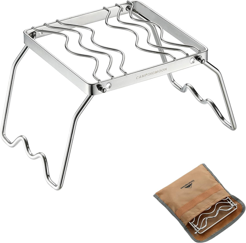 Load image into Gallery viewer, MS-1001 Portable Folding Camping campfire grill grate over Fire Split Stoves 304 Stainless Steel
