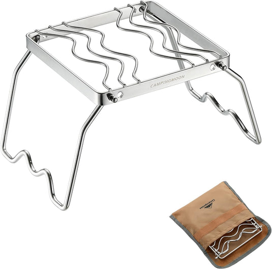 MS-1001 Portable Folding Camping campfire grill grate over Fire Split Stoves 304 Stainless Steel