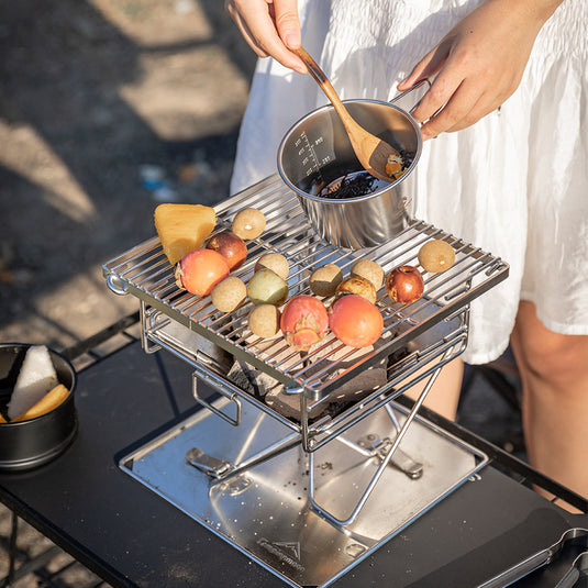 Braciere Pieghevole In Acciaio Inox 304 - Per Campeggio, Picnic, Giardino, Con Borsa Trasporto - Foto 8