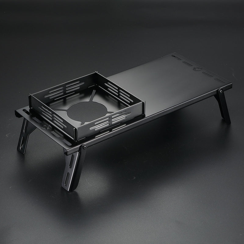 Load image into Gallery viewer, BKSK-310CP Solo Camping Table Small Tabletop Heat Shield Windshield Stainless Steel Lightweight Compact with Storage Bag for ST-310 Alcohol Stove
