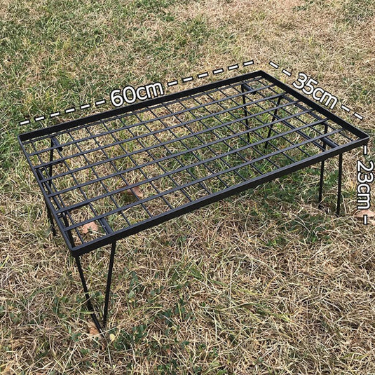 T-230-2TP Black Foldable & Stackable Storage Rack - Multipurpose Steel Shelf