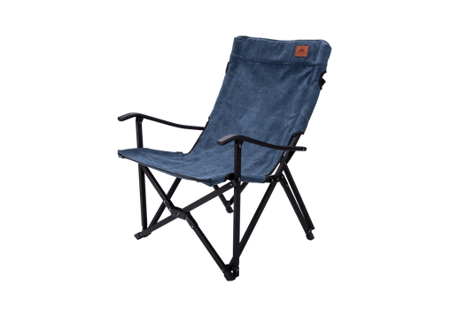 F-1003C-BL Foldable Low Camping Chair Cotton Canvas Blue