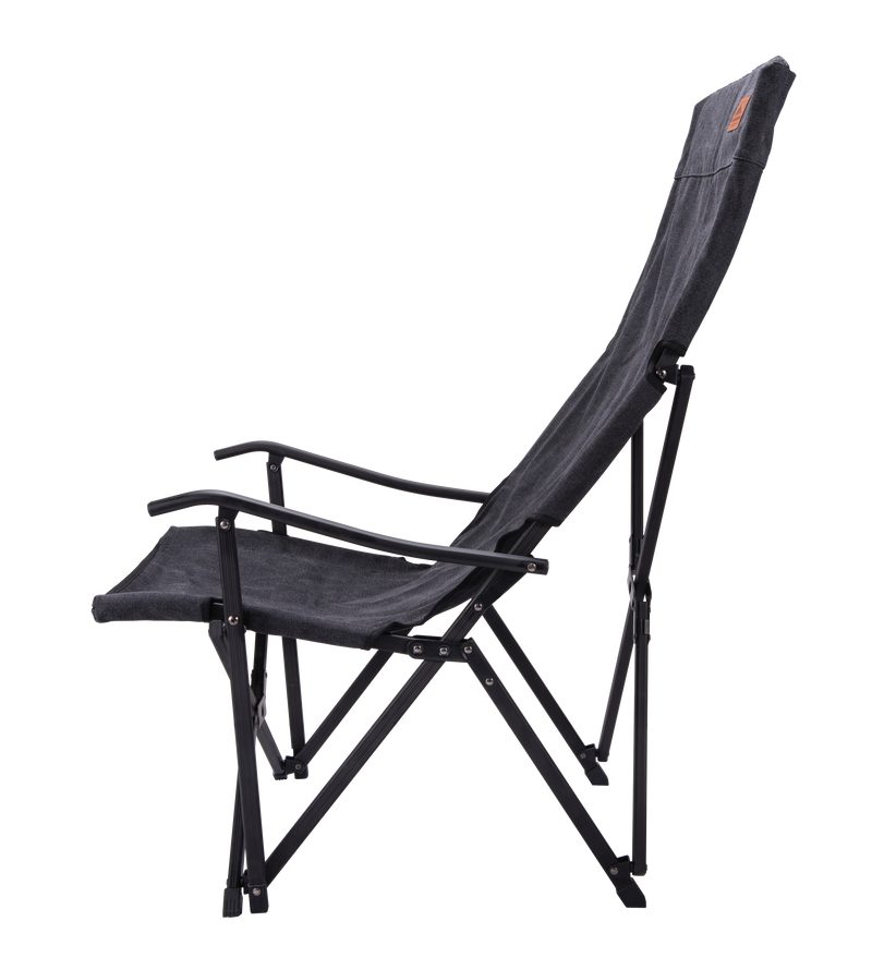 Load image into Gallery viewer, F-1002C-BK Foldable High-Back Low Camping Chair - Cotton Canvas in Black
