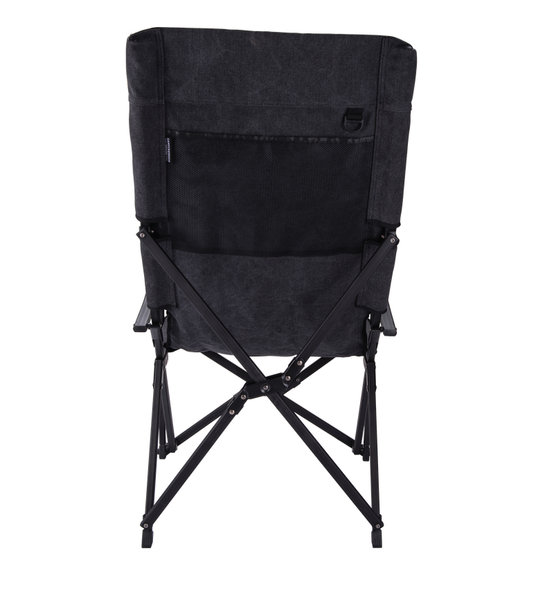 Load image into Gallery viewer, F-1002C-BK Foldable High-Back Low Camping Chair - Cotton Canvas in Black
