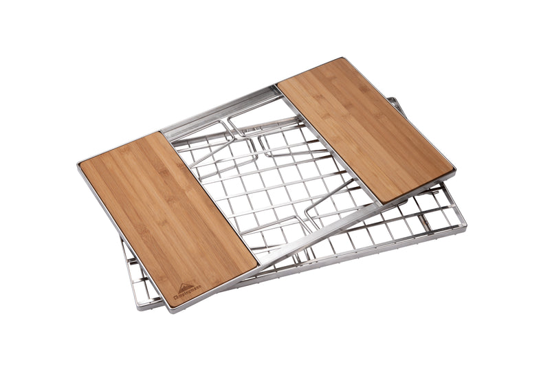 Load image into Gallery viewer, CK-2 Camping IGT Grill Table Foldable w/Storage Bag Stainless Steel Double-tier
