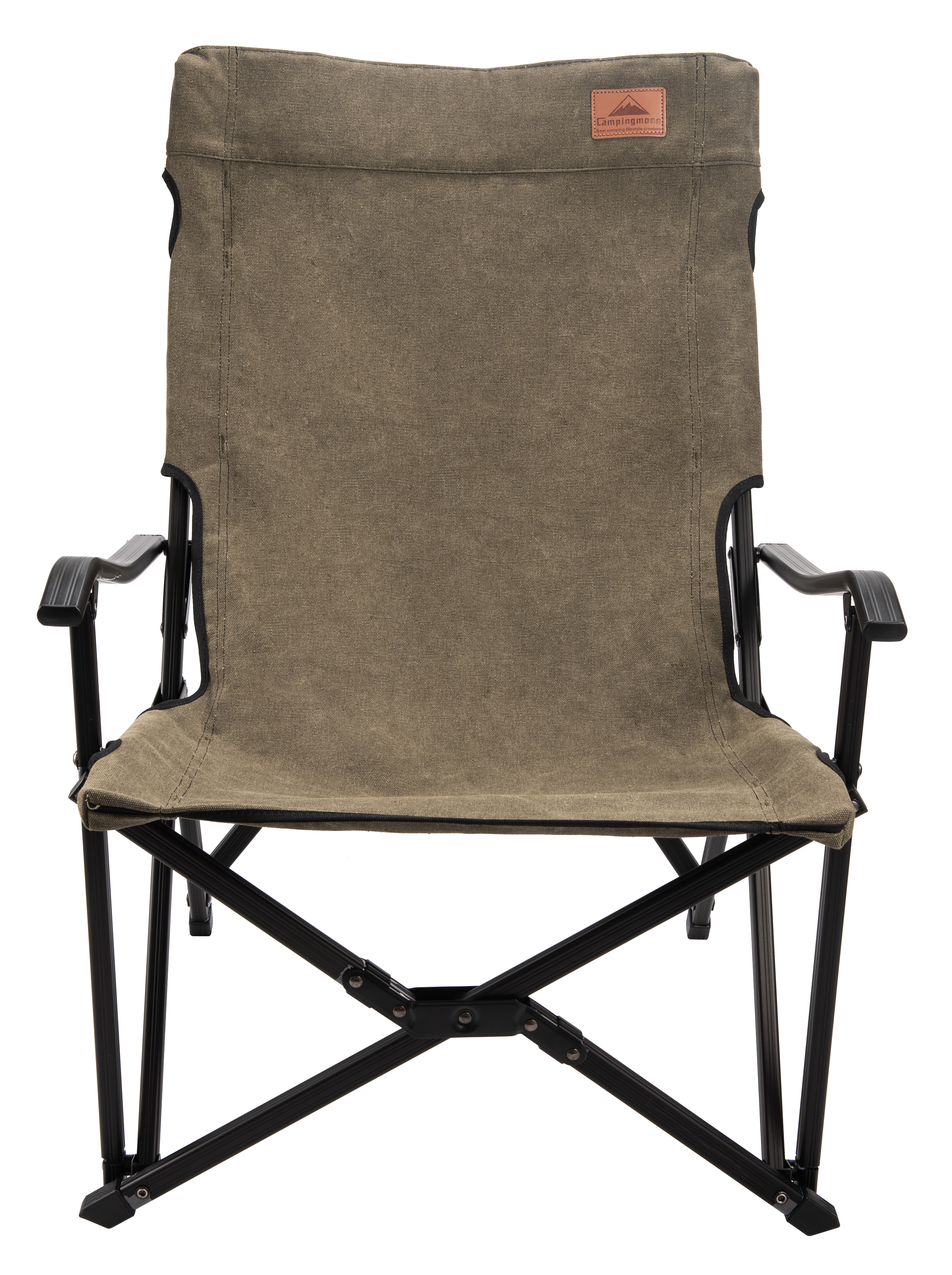 F-1003C-K Foldable Low Camping Chair Cotton Canvas Khaki | Campingmoon