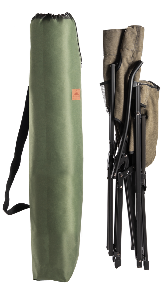 F-1003C-K Foldable Cotton Canvas Camping Chair – Low Style, Khaki