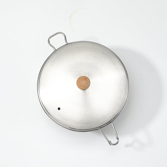 S371 304 Stainless Steel Camping Pot With Steamer Basket