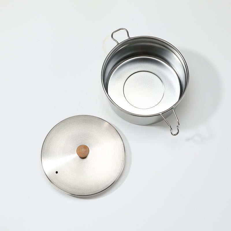 Cargue la imagen en el visor de la galería, S371 304 Stainless Steel Camping Pot With Steamer Basket
