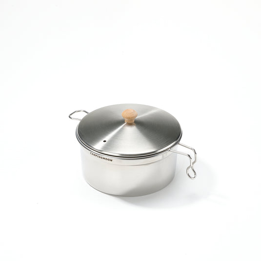 S371 304 Stainless Steel Camping Pot With Steamer Basket