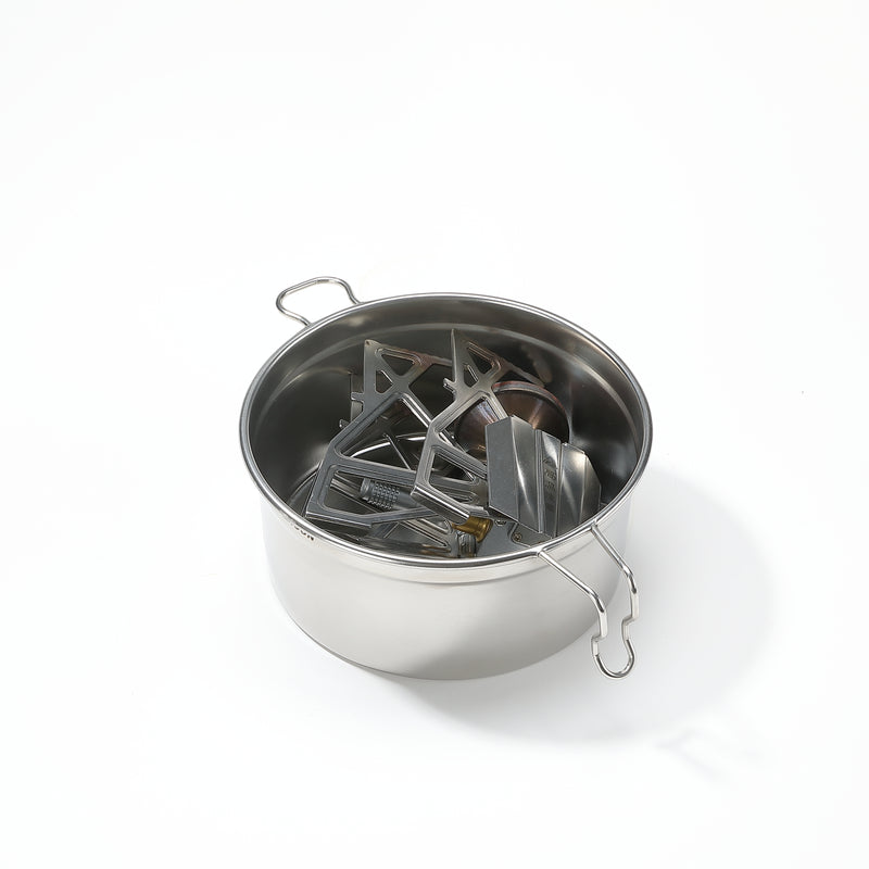 Cargue la imagen en el visor de la galería, S371 304 Stainless Steel Camping Pot With Steamer Basket
