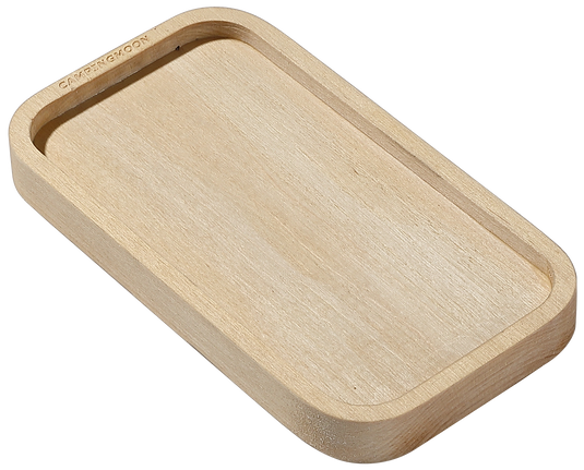 YM-1609 CAMPINGMOON Mess Tin Cutting Board 6'' x 3.3'' Wooden Cooking Cutting Plate Coaster Pot Holder