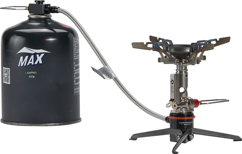 Laden Sie das Bild in Galerie -Viewer, BKZ23-LOD Alpine Gas Stove Extension Valve with Regulator &amp; Foldable Stand
