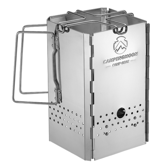 MT-19 Charcoal Chimney Starter, Foldable Stainless Steel BBQ Grill