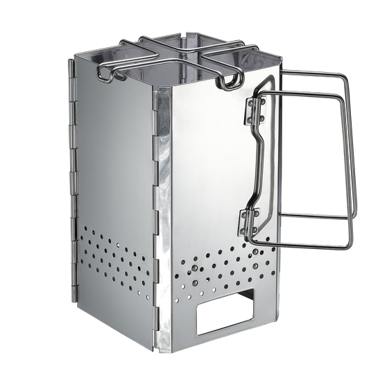 MT-19 Charcoal Chimney Starter, Foldable Stainless Steel BBQ Grill