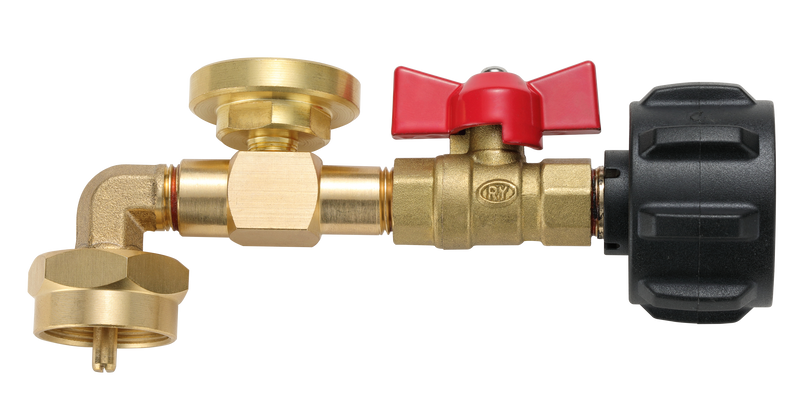 Load image into Gallery viewer, PZ-104 QCC1 Propane Refill Elbow Adapter, with Gauge &amp; Valve, 1LB to 40LB tank
