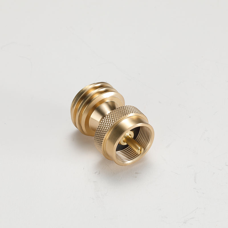 Load image into Gallery viewer, PZ-102 20lb to 1lb Propane Tank Converter, Solid Brass Steak Saver Adapter
