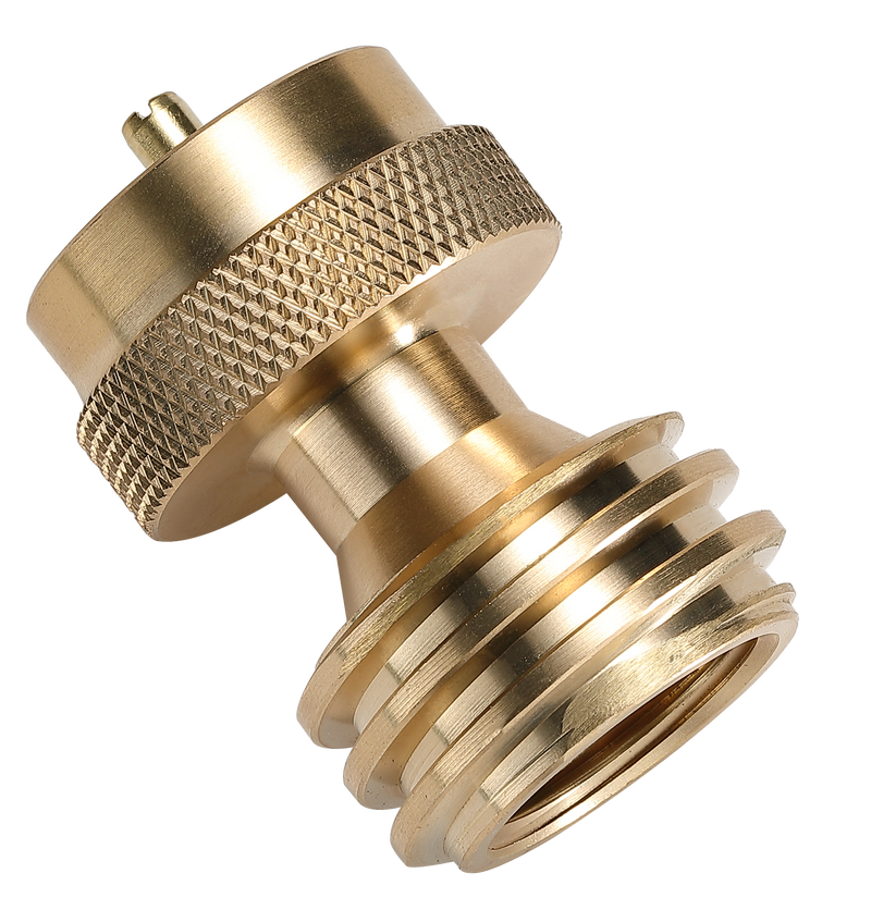 Load image into Gallery viewer, PZ-102 20lb to 1lb Propane Tank Converter, Solid Brass Steak Saver Adapter
