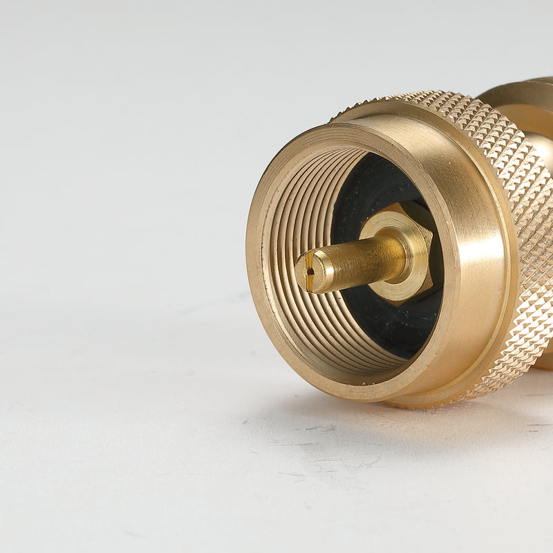 Load image into Gallery viewer, PZ-102 20lb to 1lb Propane Tank Converter, Solid Brass Steak Saver Adapter
