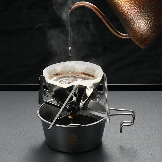 camping coffee COF-01 Collapsible Stainless Steel Coffee Dripper – Camping Pour Over Coffee Filter for Outdoor, Hiking & Travel – Campingmoon