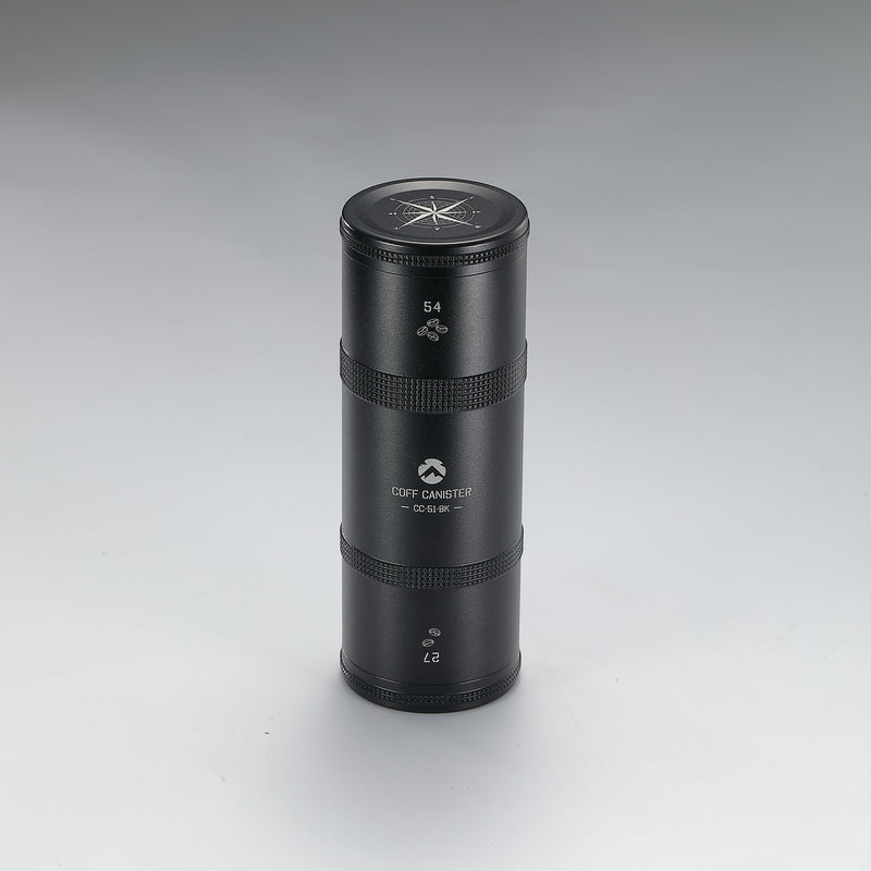 Load image into Gallery viewer, CC-51-BK Coffee Canister, 2-Stage CNC Cutting Duralumin, Black, Stainless Steel
