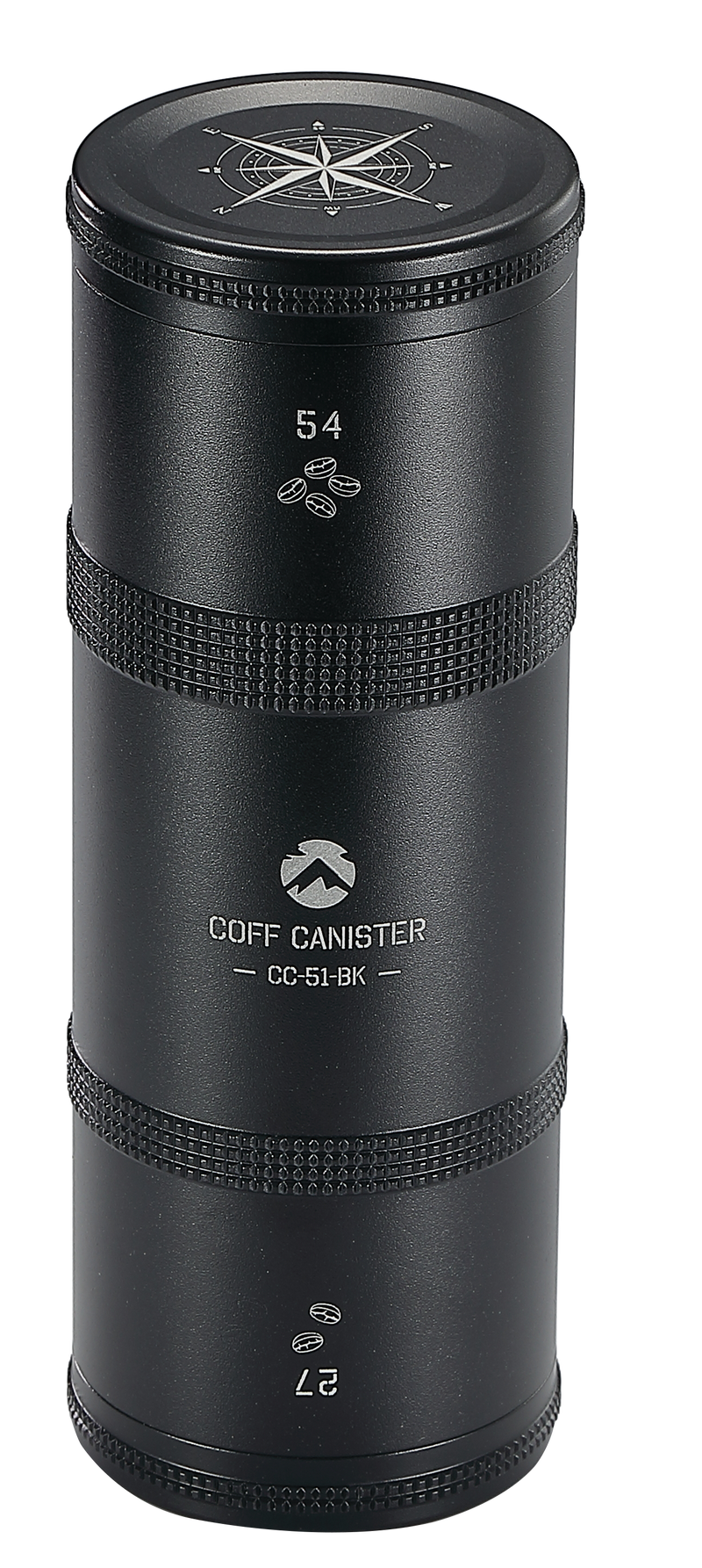 Load image into Gallery viewer, CC-51-BK Coffee Canister, 2-Stage CNC Cutting Duralumin, Black, Stainless Steel
