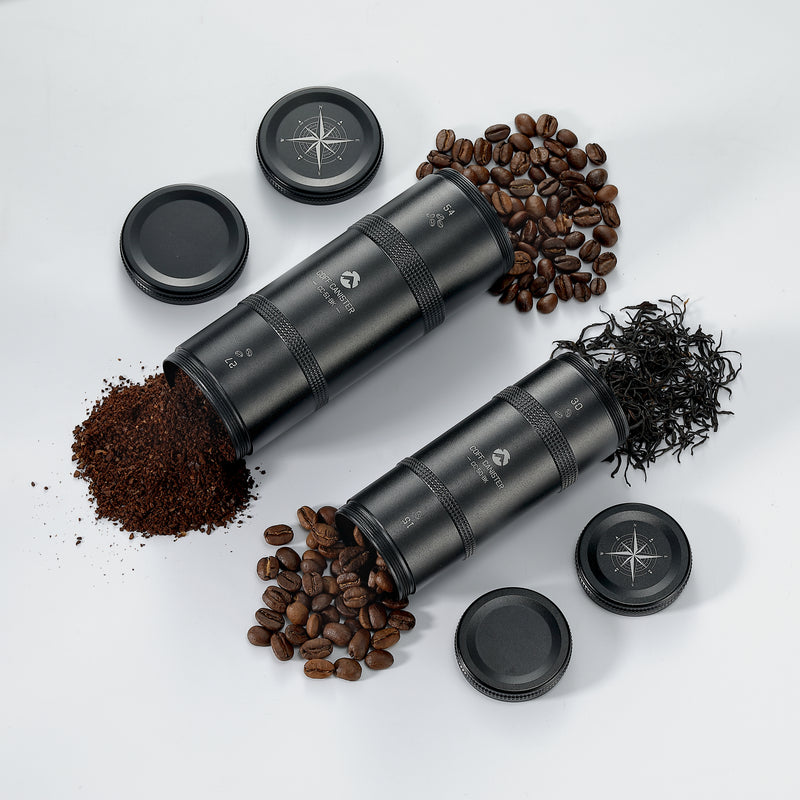 Load image into Gallery viewer, CC-51-BK Coffee Canister, 2-Stage CNC Cutting Duralumin, Black, Stainless Steel
