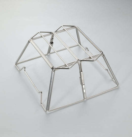 MT-2-ST Collapsible Stainless Steel Campfire Cooking Stand Trivet for Outdoor Camping