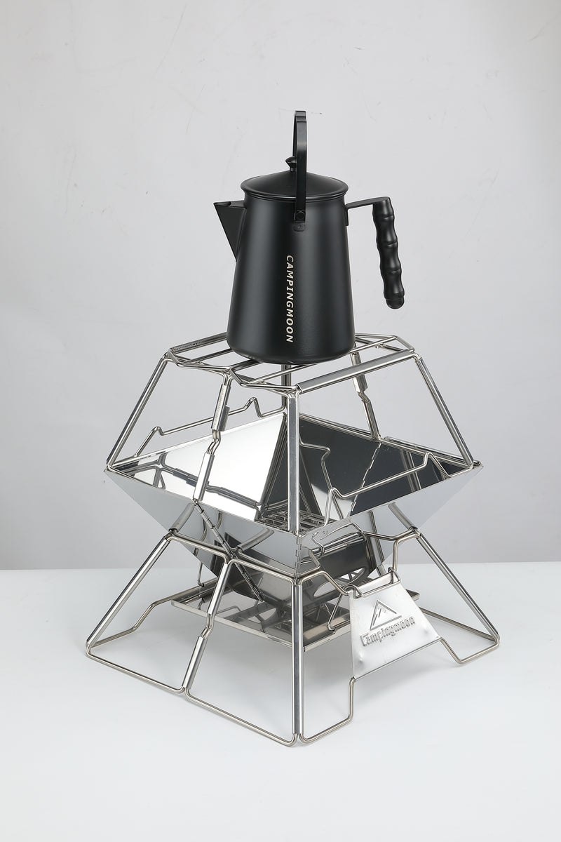 Load image into Gallery viewer, MT-2-ST Collapsible Stainless Steel Campfire Cooking Stand Trivet for Outdoor Camping
