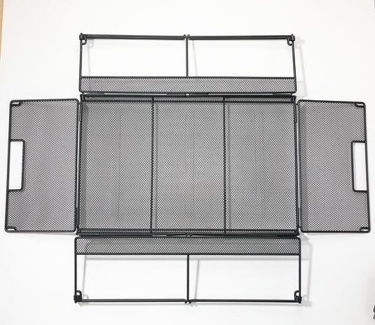 CK-51BK Folding Metal Storage Box | 2-Unit Diamond Mesh Collapsible Storage Crate