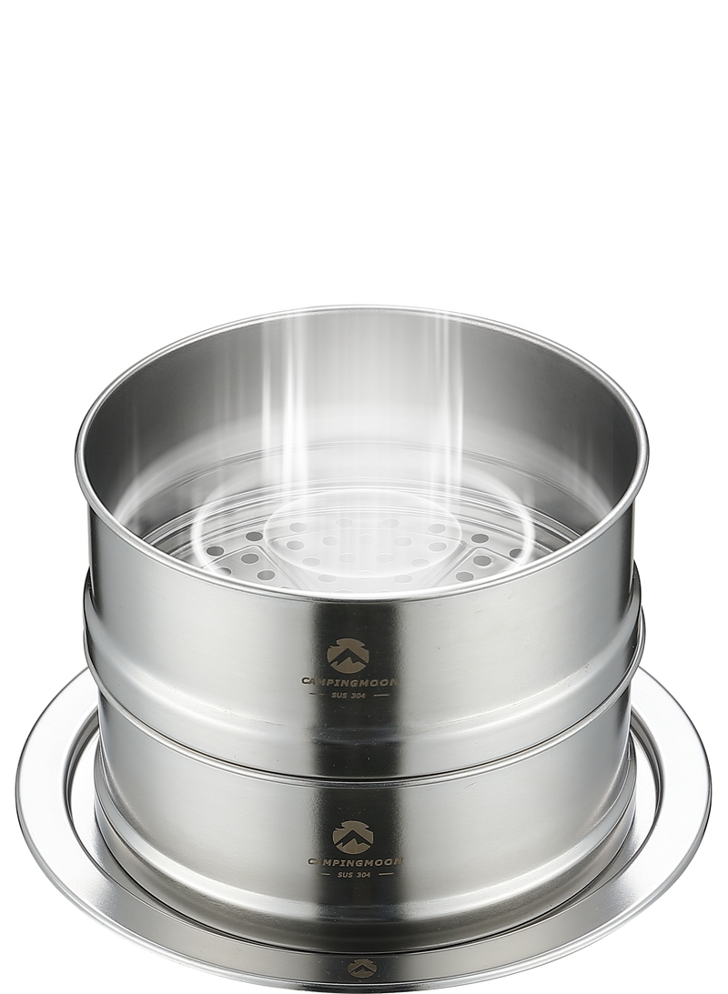 Laden Sie das Bild in Galerie -Viewer, S363 Stainless Steel Camping Steamer Set
