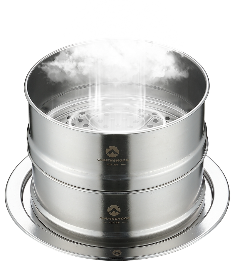 Laden Sie das Bild in Galerie -Viewer, S363 Stainless Steel Camping Steamer Set
