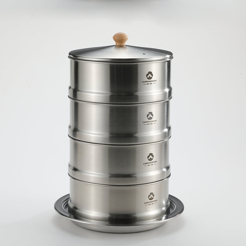 Laden Sie das Bild in Galerie -Viewer, S363 Stainless Steel Camping Steamer Set
