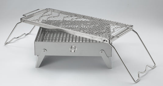 MT-6-LT Portable Small Charcoal Grill Fire Pit, Stainless Steel, Outdoor Cooking