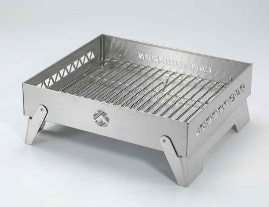 MT-6-LT Portable Small Charcoal Grill Fire Pit, Stainless Steel, Outdoor Cooking