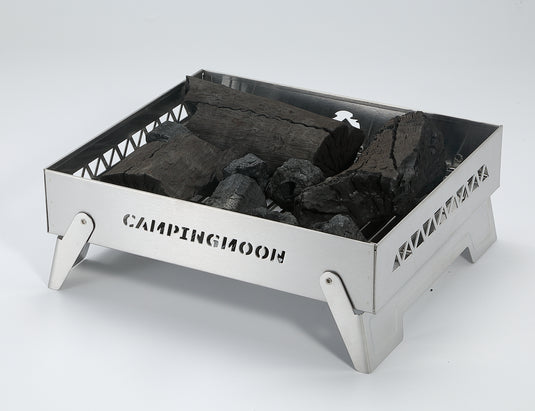 MT-6-LT Portable Small Charcoal Grill Fire Pit, Stainless Steel, Outdoor Cooking