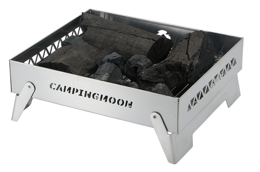 MT-6-LT Portable Small Charcoal Grill Fire Pit, Stainless Steel, Outdoor Cooking
